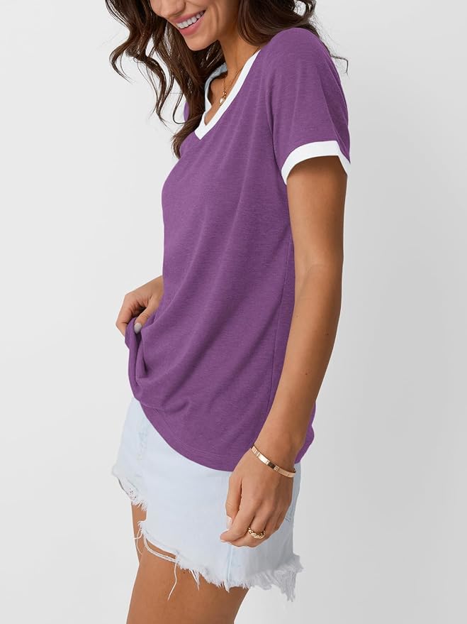 AUTOMET Womens Short Sleeve T-Shirts Summer Tops Casual Soft Tunic V Neck Basic Workout Clothes Spring Fashion Outfits 2026 - Image 4