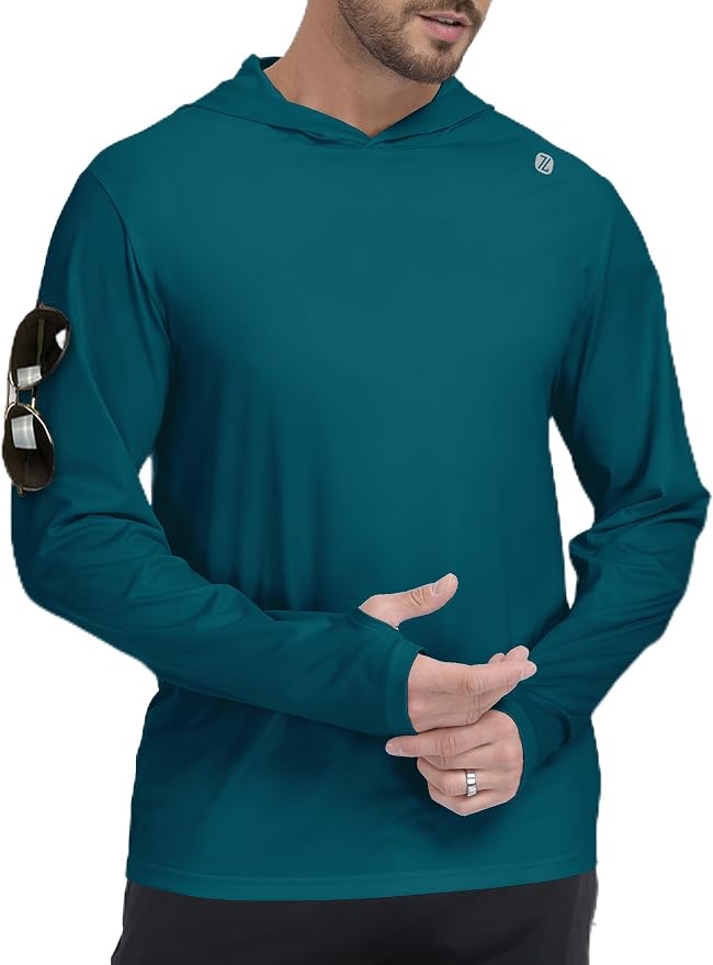 ZITY Men's Sun Protection Shirts Long Sleeve Rash Guard Hoodie UV UPF 50+ Fishing Running Athletic Sweatshirts by ZITY