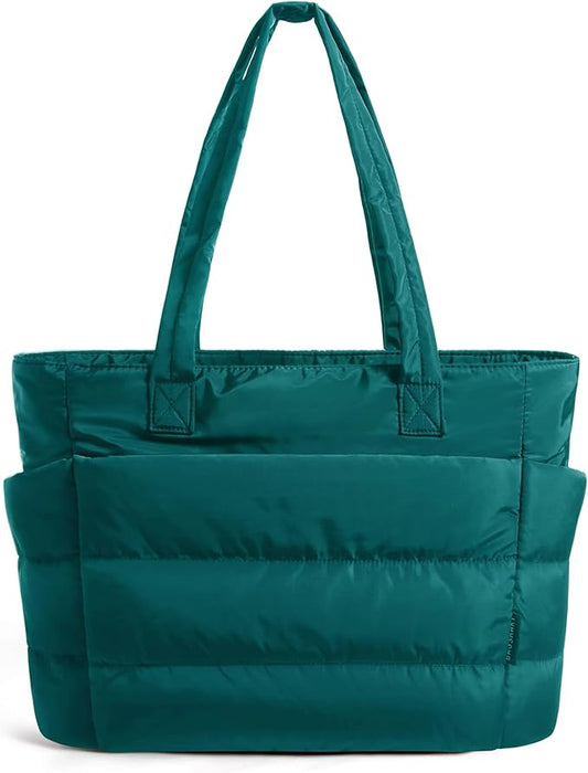 BAGSMART Tote Bag for Women, Lightweight Puffy Tote Bag with Compartments Shoulder Bag Handbag for Travel, Work, Gym | Lightweight by BAGSMART