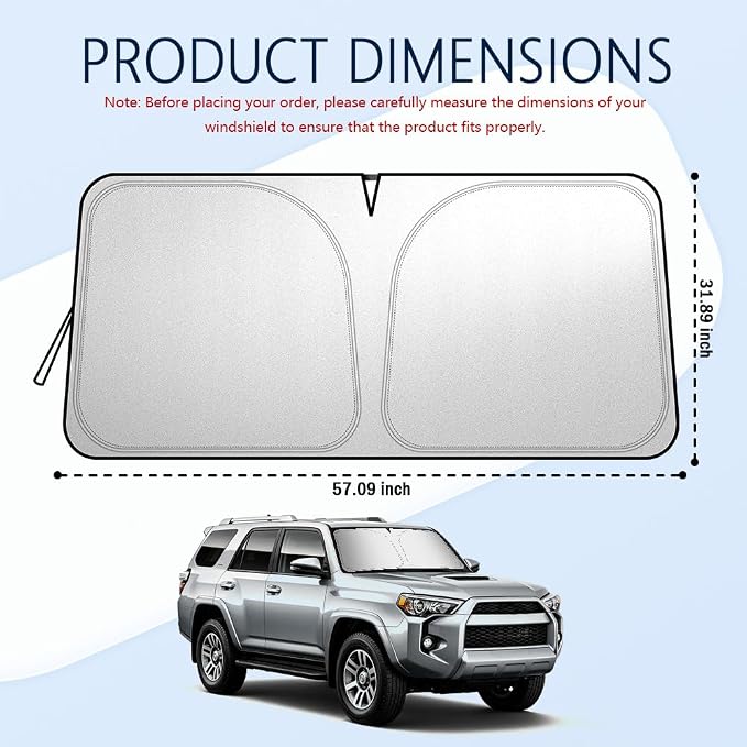 Car Windshield Sun Shade Compatible with Toyota RAV4 2019-2025,Oxford Cloth Sun Shade for Car Windshield with Foldable Design,Windshields Cover Suns Shades for Blocking Heat with Storage Bag - Image 2