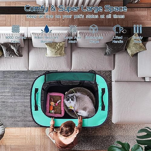 ROMANTIC BEAR Dog Playpen,Foldable Pet Puppy Cat Playpen,L(40"x32"x24") - Image 5