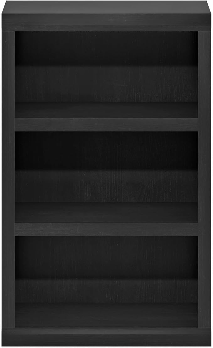 Furinno Rail Book Shelf, 3-Tier Bookshelf with Open Shelf, Bookcase with Classic Style Edges, 10 x 24.6 x 39, for Organization and Storage, for Living Room, Bedroom, Home Office, Blackwood - Image 7