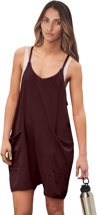 ANRABESS Womens Rompers Summer Casual Loose Sleeveless Overalls Spaghetti Strap Shorts Jumpsuit 2026 Beach Vacation Clothes - Image 8