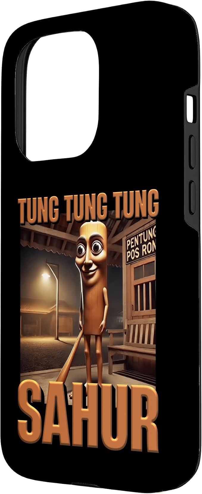 Internet Hilarious Meme AI Character Tung Tung Tung Sahur Case for iPhone 15 Pro - Image 2