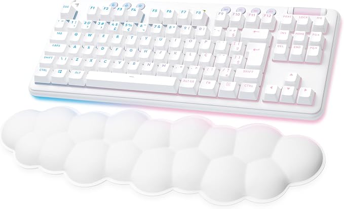 Logitech G715 Wireless Mechanical Gaming Keyboard - White Mist | LIGHTSYNC RGB, Lightspeed wireless, mechanical linear switches, keyboard palm rest, PC/Mac compatible - Image 4