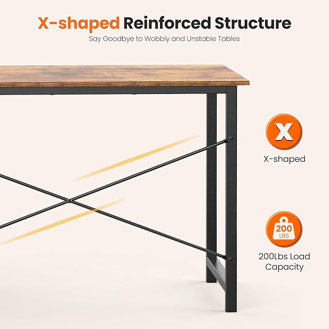 Sweetcrispy 40-Inch Computer Desk with Drawers, Office Desk, Brown | Small Desk for Bedroom Home Office with Side Hook, Modern Simple desk with storage for Writing - Image 4
