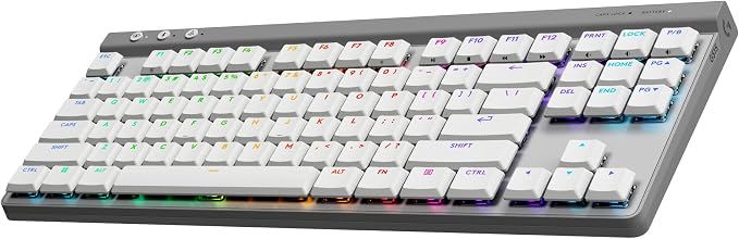 Logitech G515 Lightspeed TKL Wireless Gaming Keyboard (Linear) - White | LIGHTSPEED, low profile gaming, LIGHTSYNC RGB, thin tenkeyless, double-shot PBT keycaps, mechanical switches by Unknown