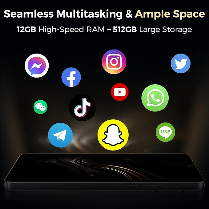 S13 108MP AI Triple Camera, 32MP Front, 50MP Ultra-Wide, 8MP Macro, Android 14 Smartphone, 6.67" FHD+ AMOLED 120Hz, 12GB+256GB, 5000mAh, 33W Charging, Dual SIM, Fingerprint & AI Face Cell Phone - Image 6