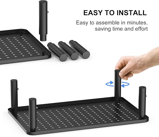 suptek Computer Monitor Stand Riser,Monitor Riser for Laptop, Printer, Notebook and All Flat Screen TV Display with Vented Platform,3 Height Adjustable Laptop Riser,1 Pack,Black(MST003) - Image 7