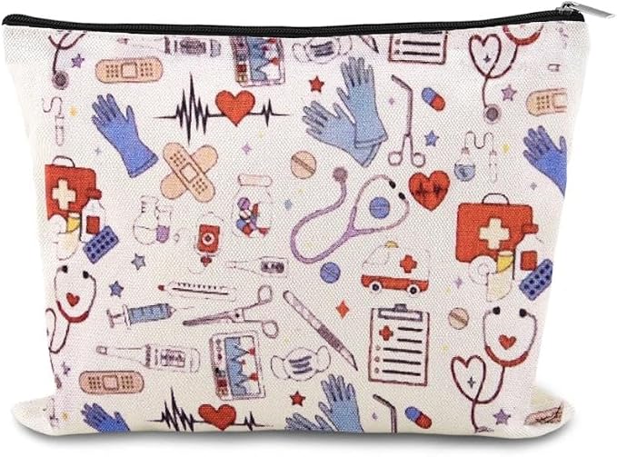 Family Medicine Travel Bag Small Pharmacy Organizer Medicine Bag Band Aid Ouchie Pouch Nurse Gifts for Nursing Student Pharmacist Dentist Doctor Gifts for Women Emergency Pouch Essential Storage Pouch by YangQian