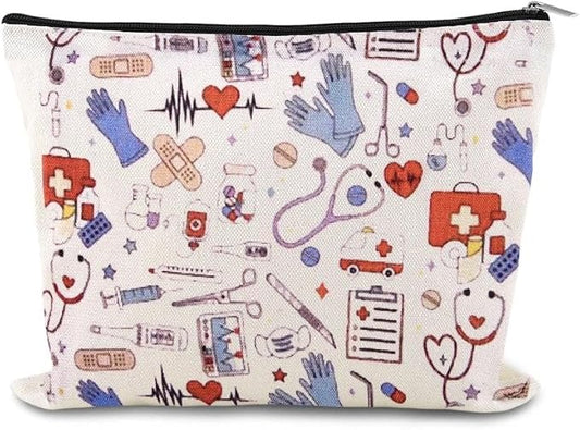 Family Medicine Travel Bag Small Pharmacy Organizer Medicine Bag Band Aid Ouchie Pouch Nurse Gifts for Nursing Student Pharmacist Dentist Doctor Gifts for Women Emergency Pouch Essential Storage Pouch by YangQian