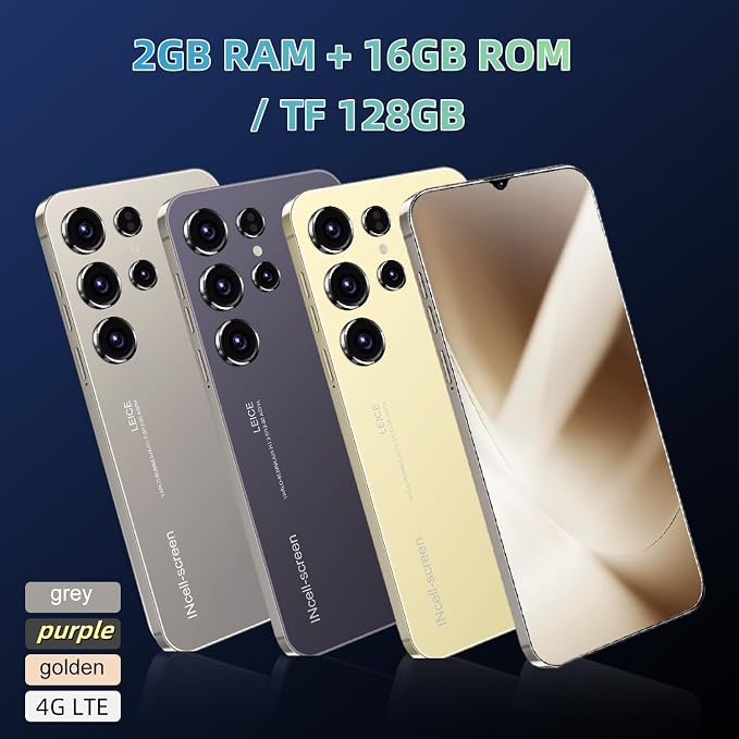 Unlock Phone, 4G Network Android Phone, 6.3-inch Screen, 2GB RAM+16GB ROM/TF 128GB, Dual SIM Cards, Dual Cameras, Suitable for Novice Users (89yellow) - Image 6