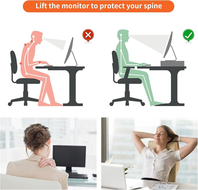 gianotter Desk Organizers and Accessories, Monitor Stand with Drawer and 2 Pen Holder, Desktop Organizer Suitable for Offices and Dormitories (Rose Gold) - Image 7