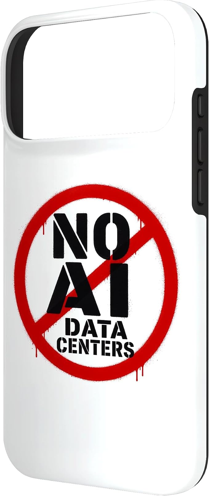 No AI Data Centers – Simple Minimal Spray Paint Style Text Case for iPhone 17 Pro Max - Image 2
