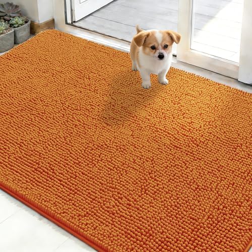 OLANLY Dog Door Mat for Muddy Paws 48x30, Super Absorbent Chenille Mud Mat by OLANLY