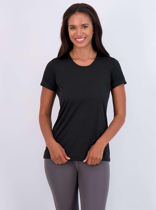 5 Pack Women's Dry Fit Short Sleeve Athletic Gym Workout Running Tops | Available in Plus Size, Exercise, Sports, Fitness, Quick Dry, Cooling, Moisture Wicking, Loose Basic Tees, Yoga, Pilates - Image 2