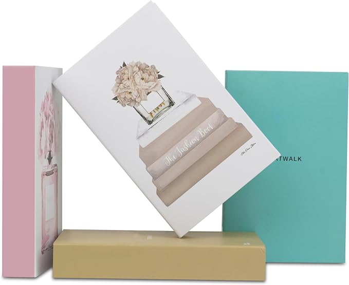 4 Pcs Decorative Books | Faux Blush Coffee Table & Shelf Decor | Soft Romantic Look for Living Room, Office and Entryway - Not Real, Tool-Free 2-Min Setup by PROBENEX-Elevateyourhomedecor