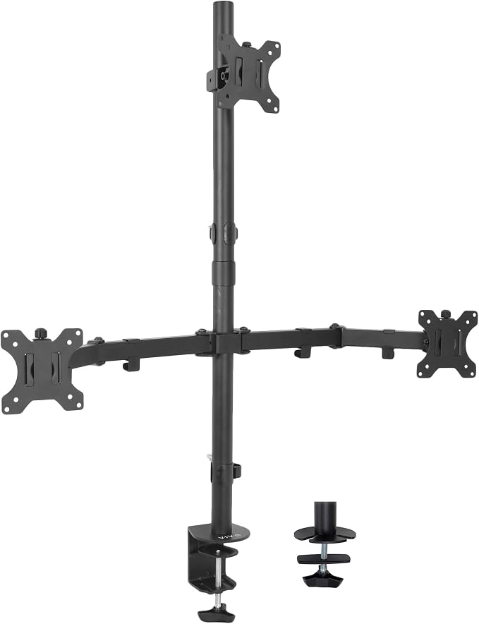 VIVO Triple LCD Monitor Desk Mount Stand Heavy Duty and Fully Adjustable, 3 Screens up to 30 inches STAND-V003T by Unknown
