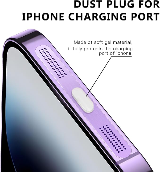 MysticHome for iPhone 17/16 Pro Accessories, 5 Pcs Cell Phone Speaker Anti-Dust Plugs, 1 Pcs USB C Dust Plug, Compatible with Speaker Dust Cover,Purple - Image 7