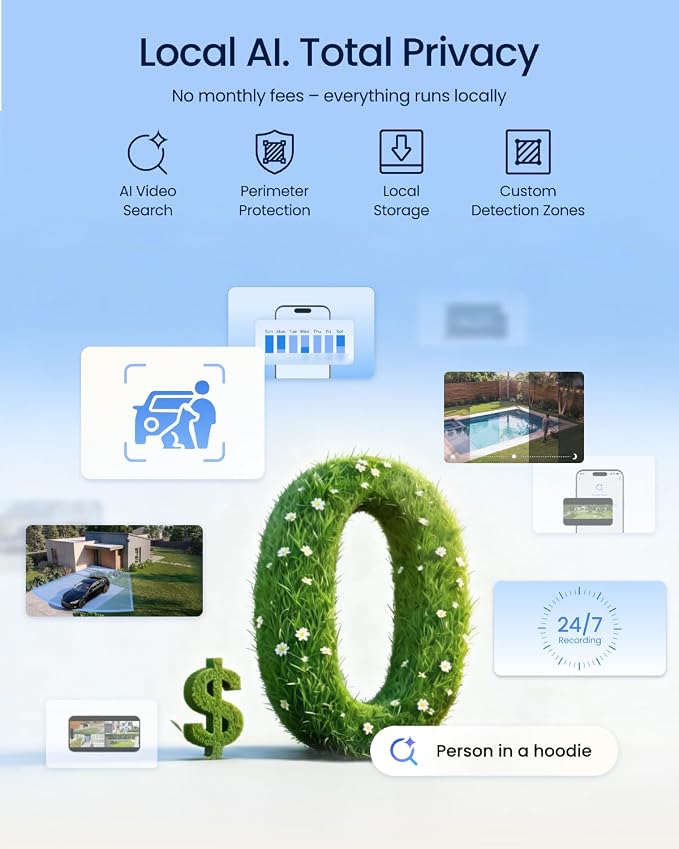 REOLINK OMVI 3i WiFi, 10MP+8MP 4K, Triple-Lens Outdoor Security Camera | 180° Panoramic + Pan-Tilt, SyncTrack&Auto Tracking, Dual-Band WiFi 6, Smart Detection, Local AI Video Search, No Monthly Fees - Image 4