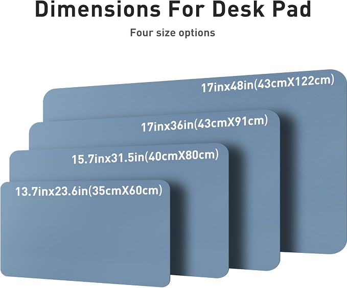 Aothia Leather Desk Pad Protector, Office Desk Mat, Large Mouse Pad, Non-Slip PU Leather Desk Blotter, Laptop Desk Pad, Waterproof Desk Writing Pad for Office and Home (48"x17", Denim Blue) - Image 7