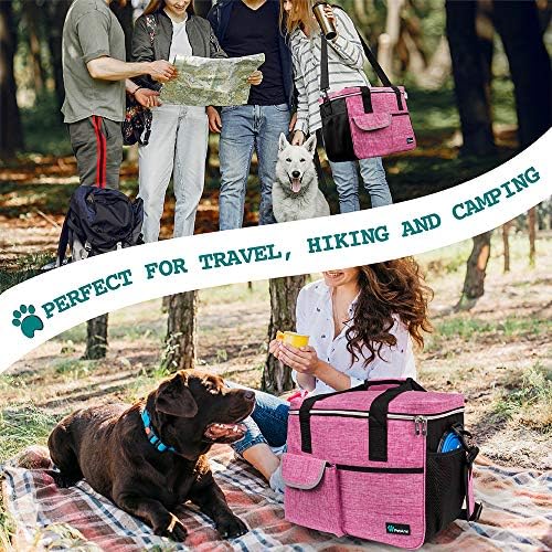 PetAmi Dog Travel Bag Organizer, Pet Supplies Tote Diaper Bag, Pink Medium - Image 6