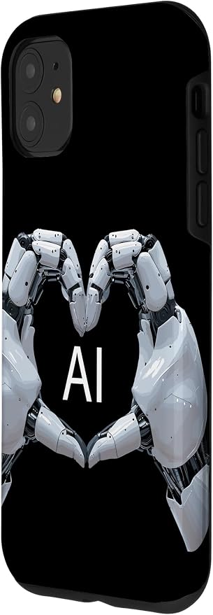 iPhone 11 Love AI, Artificial Intelligence, robot hands Case - Image 2