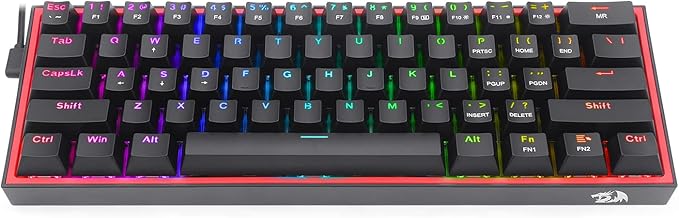 Redragon K617 Wired 60% Compact Hot-Swap RGB Gaming Mechanical Keyboard | 61 Keys Design for More Room to Aim, Swap-Ready Socket for Mod, Vibrant 20-Mode Lighting Hype Vibing, Pro Software Supported - Image 4