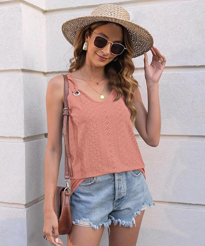 Disamer Womens Tank Tops 2026 Loose Fit Casual Summer Spaghetti Strap Trendy Spring Cute Lace Sleeveless T Shirts - Image 3