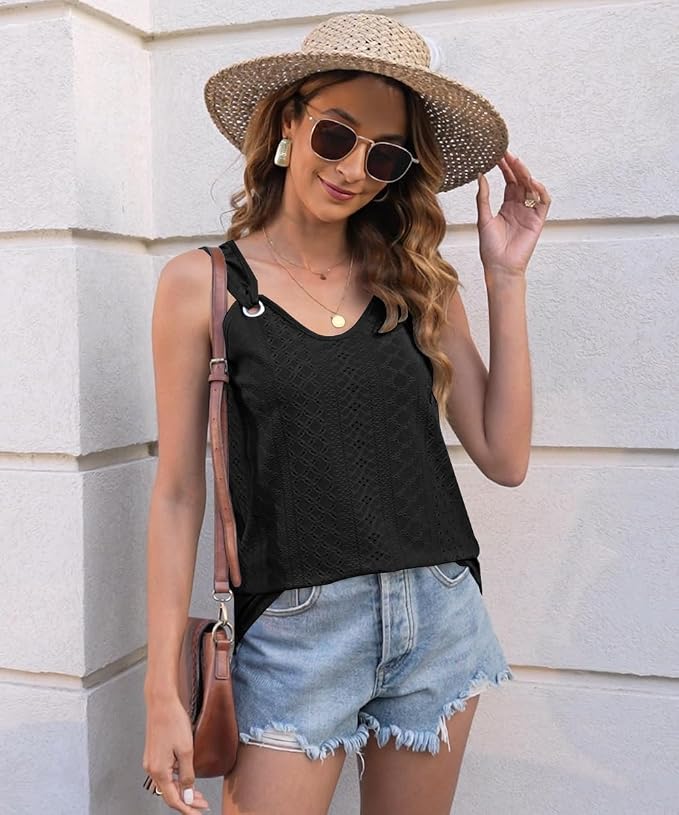Disamer Womens Tank Tops 2026 Loose Fit Casual Summer Spaghetti Strap Trendy Spring Cute Lace Sleeveless T Shirts - Image 3