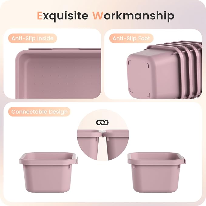 【Military Grade】A-LuGei Drawer Organizer,【】Makeup organizer,【Holds 177 Items】Bathroom Organizers and Storage,Organization and Storage,Desk Drawer Organizer for Vanity【Lilac】 - Image 7