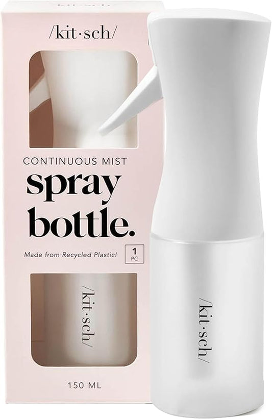 Kitsch Continuous Spray Bottle for Hair – White, 150ml | Fine Mister Spray Bottle & Water Spray Bottle – Recycled Hair Spray Bottle – Spray Bottles for Cleaning, Styling, & More by Unknown