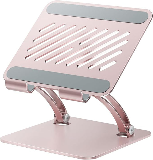 tounee Tablet Holder Stand, Dual Rod Adjustable Aluminum Desktop Stand, Compatible with 4.7-16.9" iPads, Surface Tablets, Portable Monitor, Kindle and More (Rose Gold) by tounee
