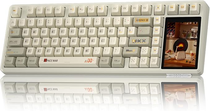 Aula L99 Wireless Mechanical Gaming Creamy Keyboard with Smart Touch Screen | Tri-Mode Hot Swappable Custom Keyboard,RGB Backlit,PBT Keycap,Gasket Mount Creamy Sounding Keyboards for Office PC,84 Keys by Strikonx