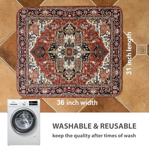 nunubaby Washable Pee Pads for Dogs, Stylish, Non-Slip and Leak-Proof Pee Pads. Reusable Potty Pads for Dogs for Crates and Floors.(Red/Rect,31" x36" ) - Image 4