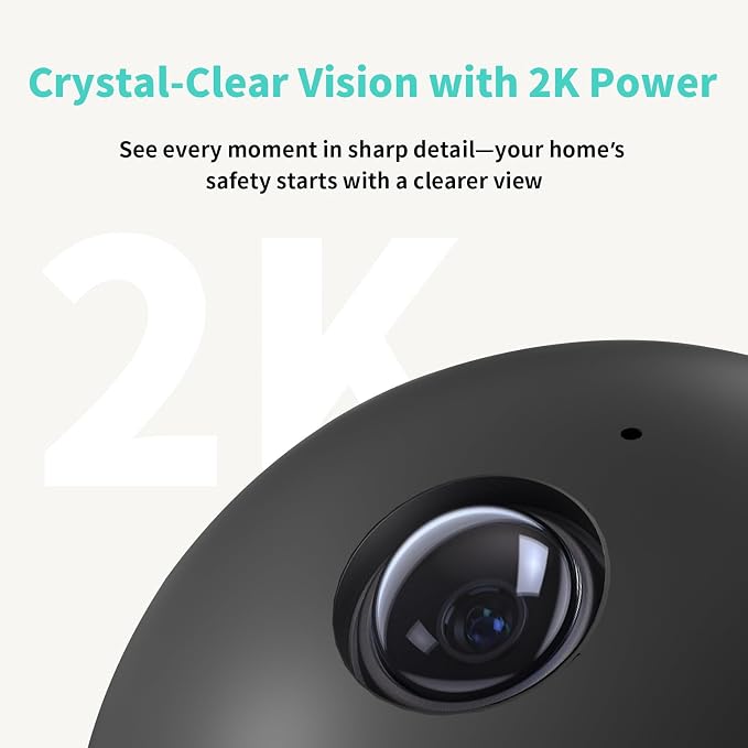 2K Indoor Security Camera, 360° Pan/Tilt AI Human Pet Motion Security Camera, 2.4/5 GHz Night Vision Camera, 2 Way Audio, Compatible with Alexa Google Assistant (3 Months of Cloud Storage) - Image 2