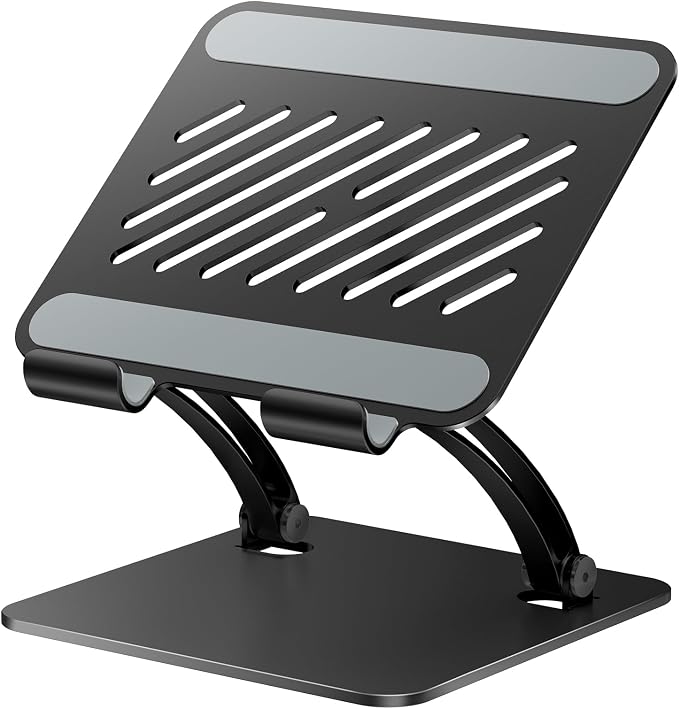 tounee Tablet Holder Stand, Dual Rod Adjustable Aluminum Desktop Stand, Compatible with 4.7-16.9" iPads, Surface Tablets, Portable Monitor, Kindle and More (Black) by tounee