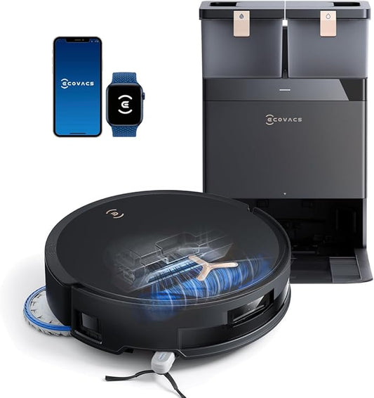 ECOVACS DEEBOT T50 MAX Robot Vacuum and Mop,18,500Pa Blast Suction,12-in-1 Omni Station,18mm Auto Mop Lift, Zero Tangle, TruEdge Edge Cleaning, Perfect for Pet Hair, Carpets & Hard Floors by Unknown