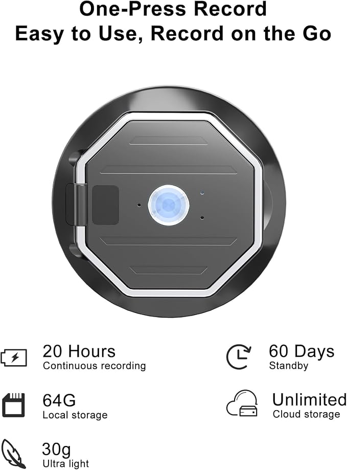 AI Enhanced Voice Recorder with Magnetic Kickstand, Built-in HD Microphone, Smartphone APP Enabled, Unlimited AI Translation Usage - Image 3