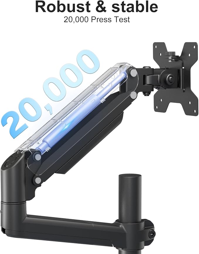WALI Dual Monitor Mount, 13-33 Inch Adjustable Dual Monitor Arm for Desk Holds Max 19.8 lbs Screens, Swivel Vesa Bracket with C Clamp, Grommet Mounting, Monitor Arms for 2 Monitors (GSDM002) - Image 5