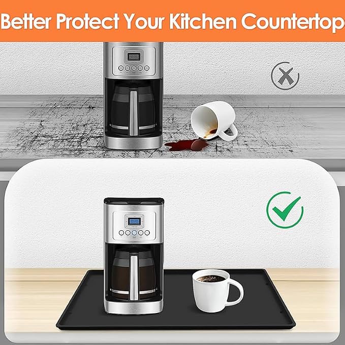 Coffee Mat, Bar Mat for Kitchen Counter, 16"x24" Kitchen Coffee Bar Pad, Anti-Slip, Heat Resistant Pad for Espresso Machines, Dinner Plates, Ice Cream Machines, Espresso Accessory - Image 3