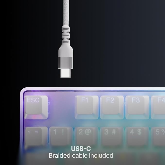 SteelSeries Apex Pro TKL Gen 3 Gaming Keyboard - OmniPoint 3.0 Analog Magnetic Switches, Quickset Auto-Presets (Rapid Trigger, Rapid Tap/SOCD, Protection Mode), OLED, RGB, PBT Keycaps, USB-C, White - Image 8