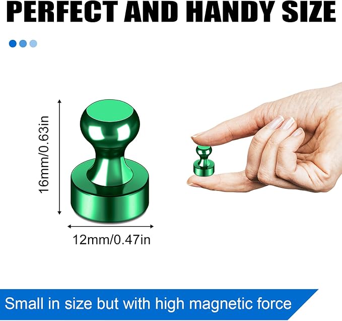 LOVIMAG Fridge Magnets 20Pcs, Magnet for Refrigerator Whiteboard, Green | Small Strong Neodymium Metal Cute Push Pin for Classroom, Kitchen, Accessories Decorative, Office, Calendar - Image 3