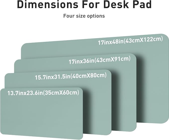 Aothia Leather Desk Pad Protector, Mouse Pad, Office Desk Mat, Non-Slip PU Leather Desk Blotter, Laptop Desk Pad, Waterproof Desk Writing Pad for Office and Home (48"x17", Light Blue) - Image 8