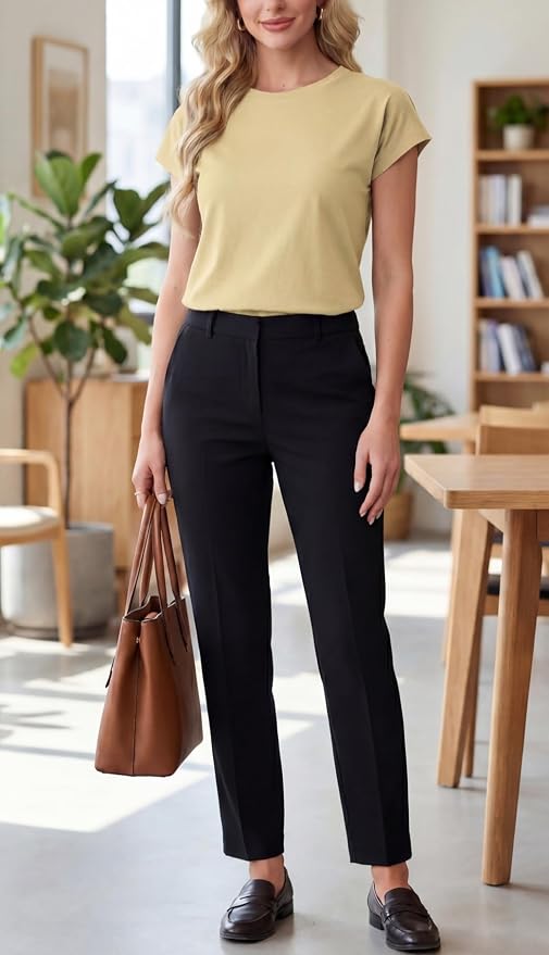 GRECERELLE Womens Summer Tops Cap Sleeve Crew Neck Basic T-Shirt | Everyday Casual Wear, Layering Friendly, Wrinkle-Resistant, Business Casual Ready, Lightweight & Packable, Capsule Wardrobe - Image 6