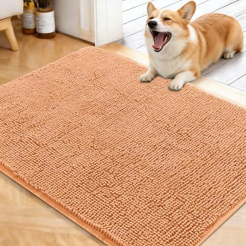 OLANLY Dog Door Mat for Muddy Paws 40x32, Super Absorbent Chenille Mud Mat by OLANLY