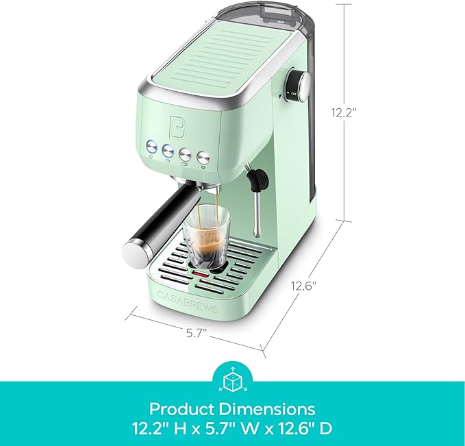 CASABREWS 3700 Essential Espresso Machine, Stainless Steel Espresso Maker | 20-Bar Italian Pump, Powerful Steam Wand, 43.9oz Removable Water Tank, Compact Espresso Maker for Home, Cappuccino & Latte - Image 7