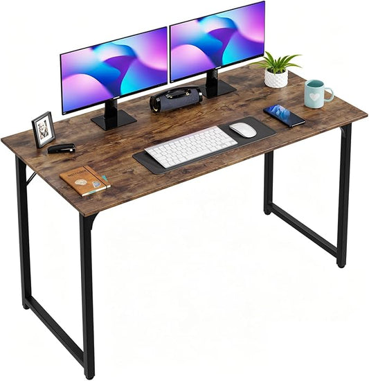 PayLessHere | 47 Inch Computer Desk | Vintage | Office Desk with Metal Frame, Adjustable Feet | Water-Resistant, Scratchproof Surface | Sturdy Writing Table for Home Office or Study | Pack of 1 by PayLessHere