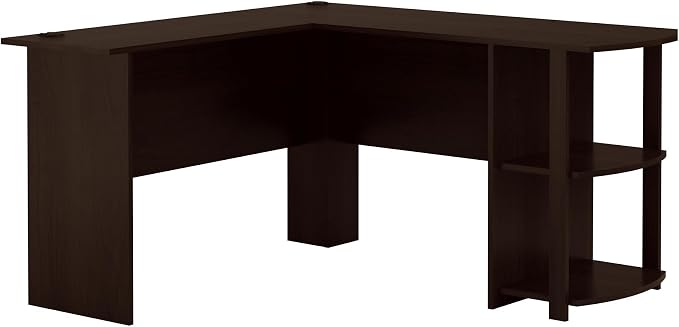 Ameriwood Home Dakota L-Desk with Bookshelves, Espresso - Image 4