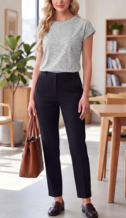 GRECERELLE Womens Summer Tops Cap Sleeve Crew Neck Basic T-Shirt | Everyday Casual Wear, Layering Friendly, Wrinkle-Resistant, Business Casual Ready, Lightweight & Packable, Capsule Wardrobe - Image 5